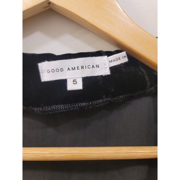 Good American Black Velour Bodysuit - Picture 3 of 7
